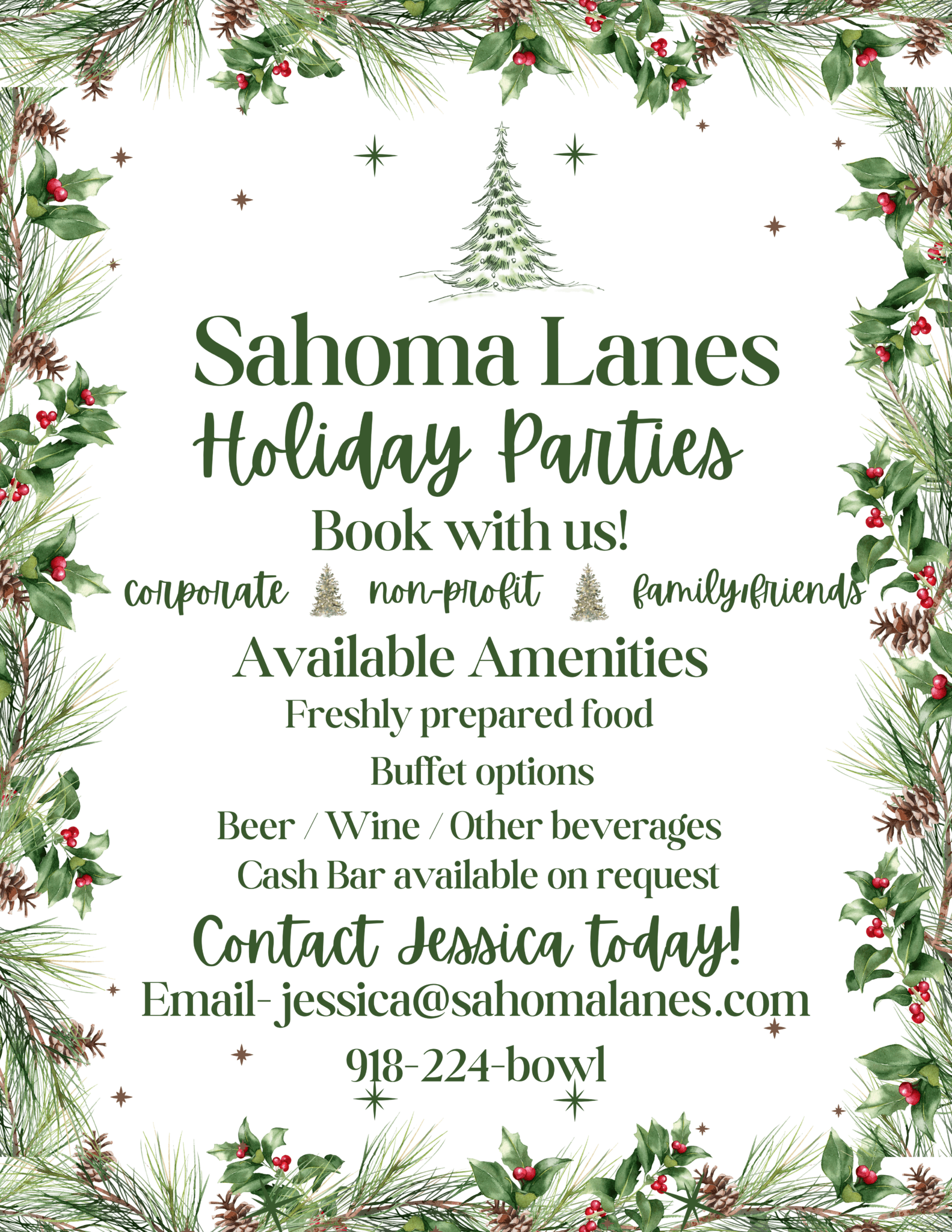 Sahoma Lanes Holiday Party Packages
