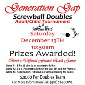Generation Gap Screwball Doubles Tournament flyer